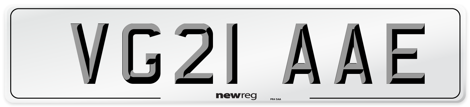 VG21 AAE Number Plate from New Reg